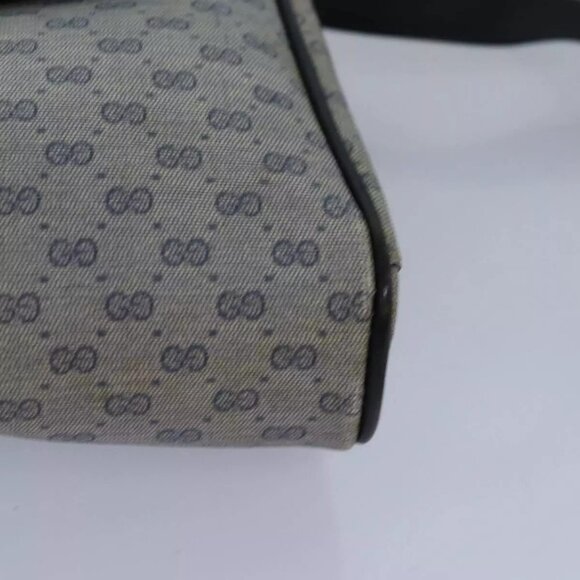 GUCCI Micro GG Supreme Shoulder Bag PVC Navy Gold Auth 88596 - Picture 5 of 16